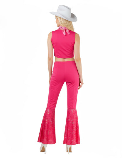 Dámský sexy kovbojský kostým růžové barvy