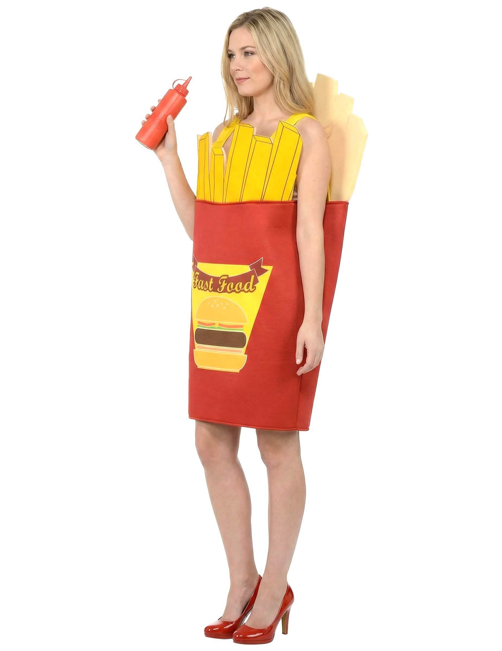 Kostým hranolek pro dospělého červená a žlutá