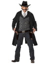 Déguisement de cow-boy Santa Maria pour homme noir avec long manteau et chapeau