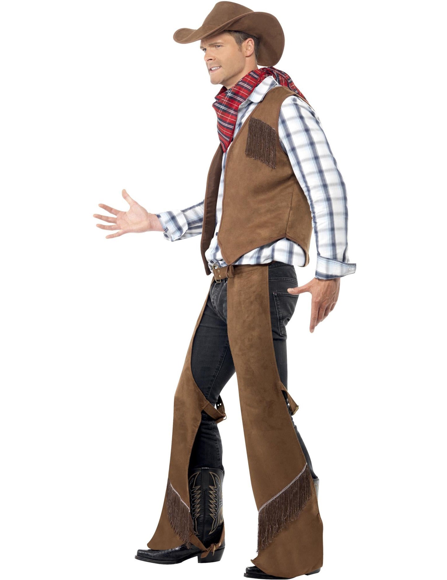 Cowboy maskoval pánskými okraji