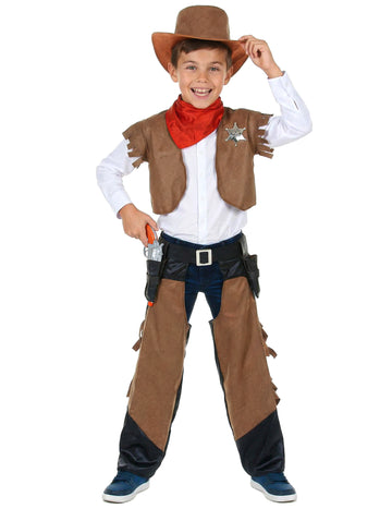 Hnědý kovbojský kostým pro chlapce