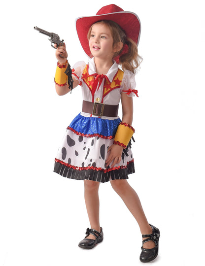 Dívčí kostým kovbojky s kreslenou postavičkou