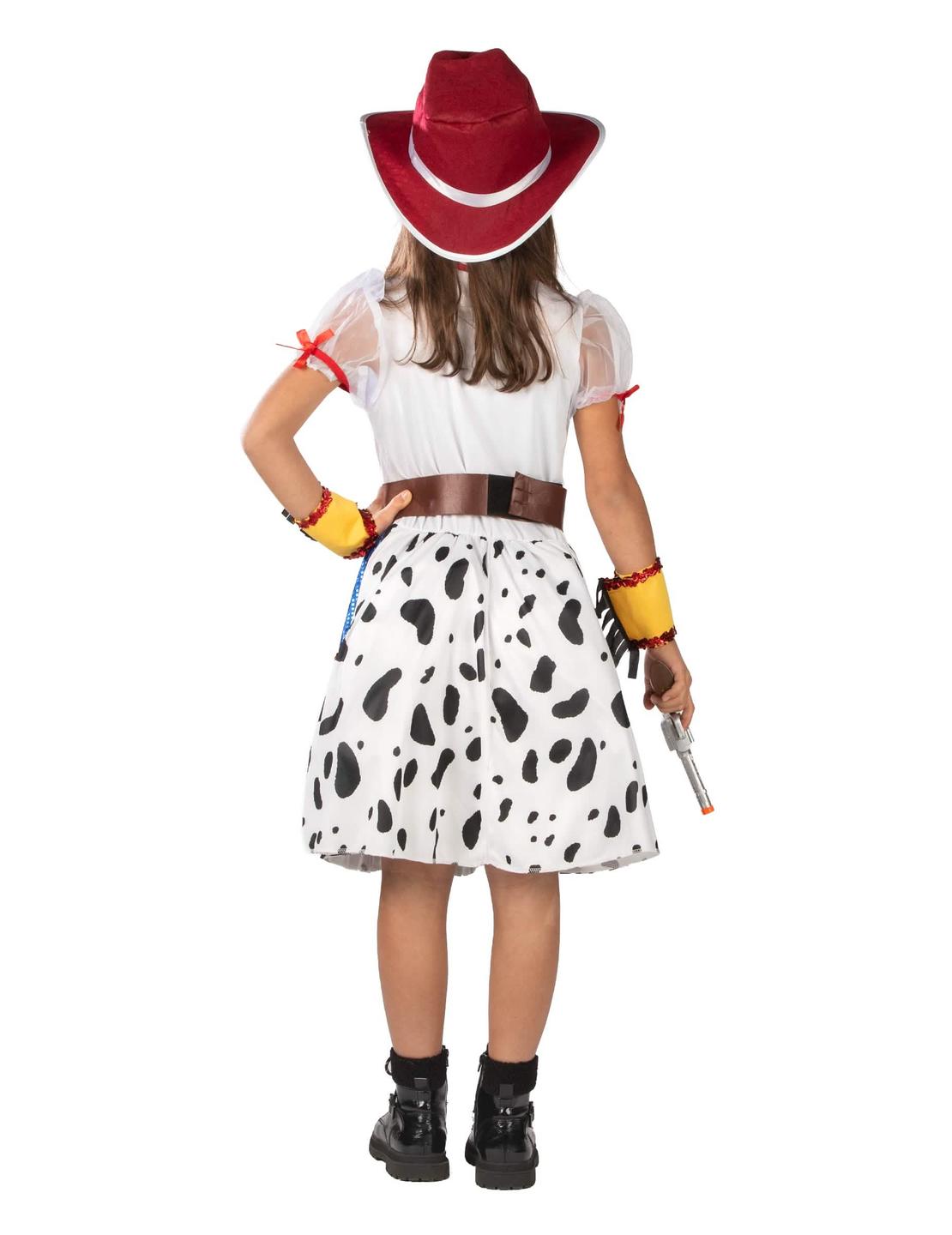 Pohled zezadu na kreslený kostým cowgirl pro dívka