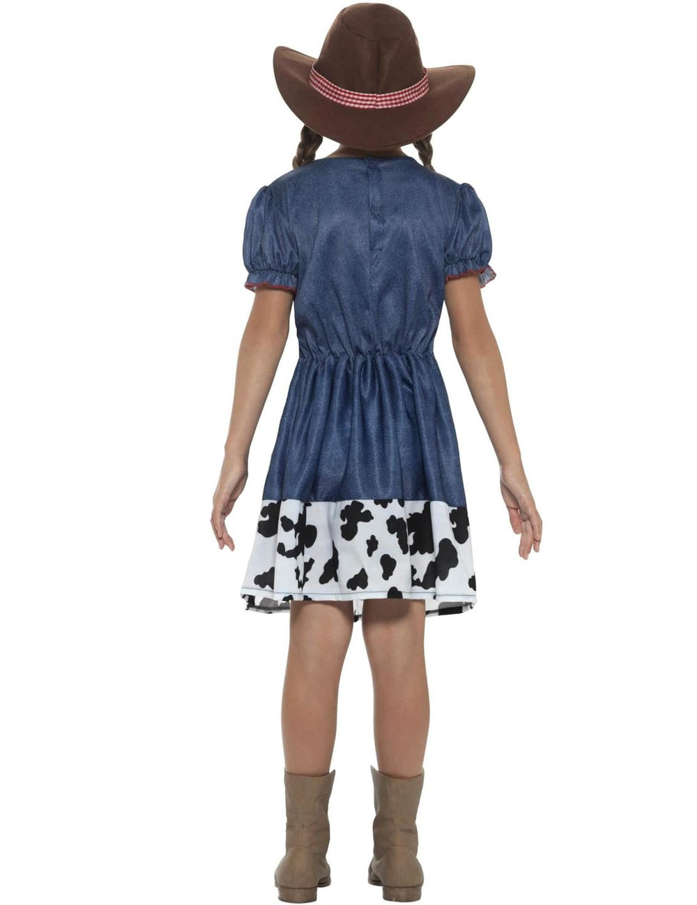 Pohled zezadu na texaský cowgirl kostým