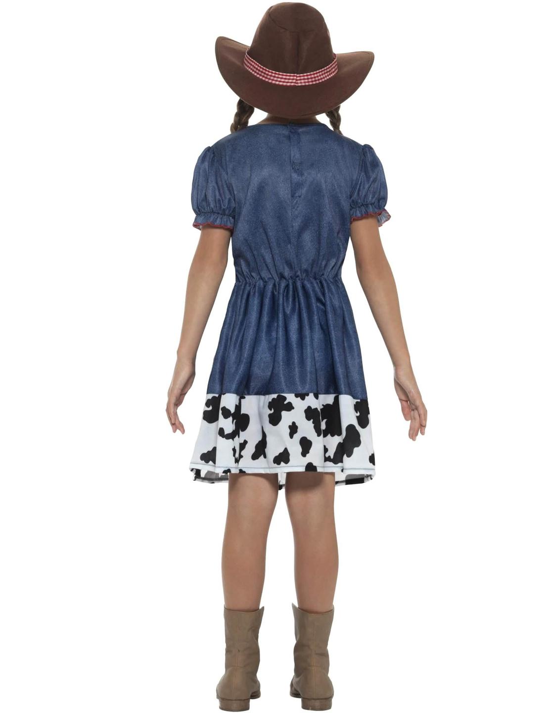 Pohled zezadu na texaský cowgirl kostým