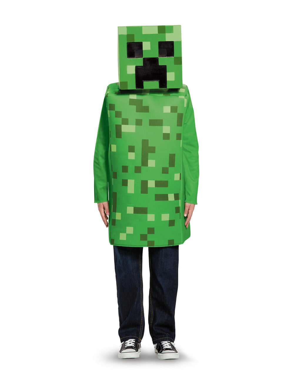 Vue de face du déguisement Creeper Minecraft pour enfant
