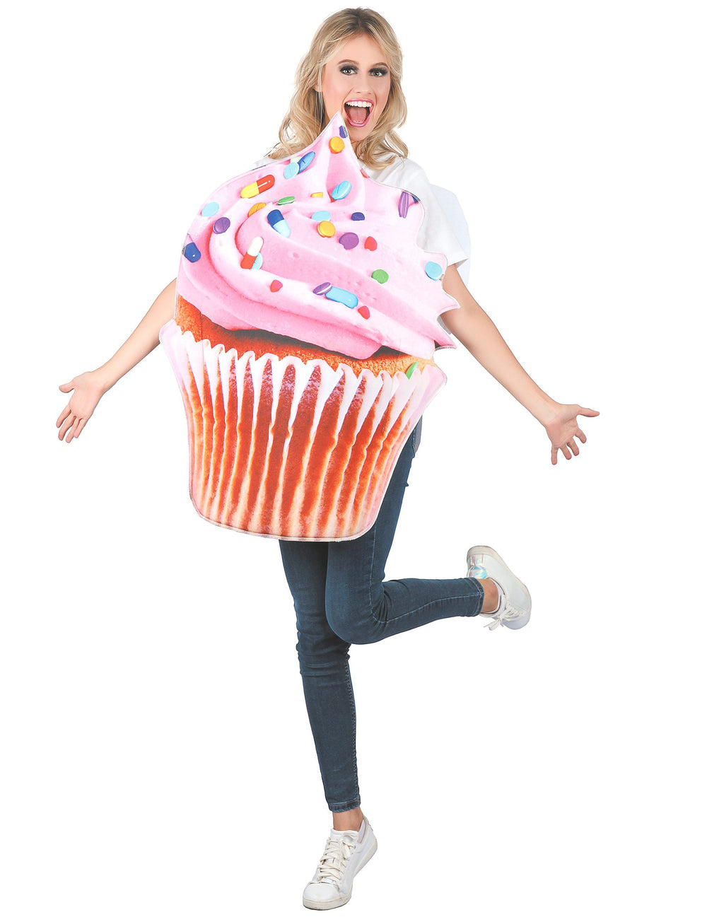 Déguisement de cupcake vitaminé pour adulte rose