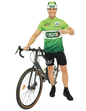 Déguisement cycliste vert CBD homme