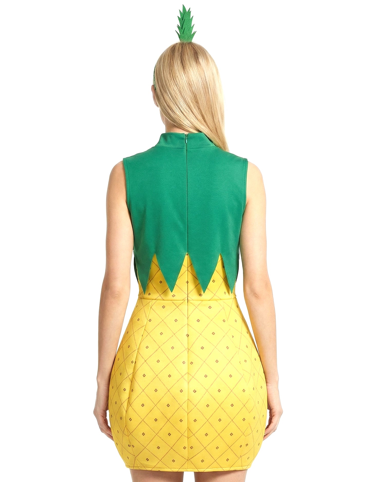 Vue de dos du déguisement d'ananas pour femme