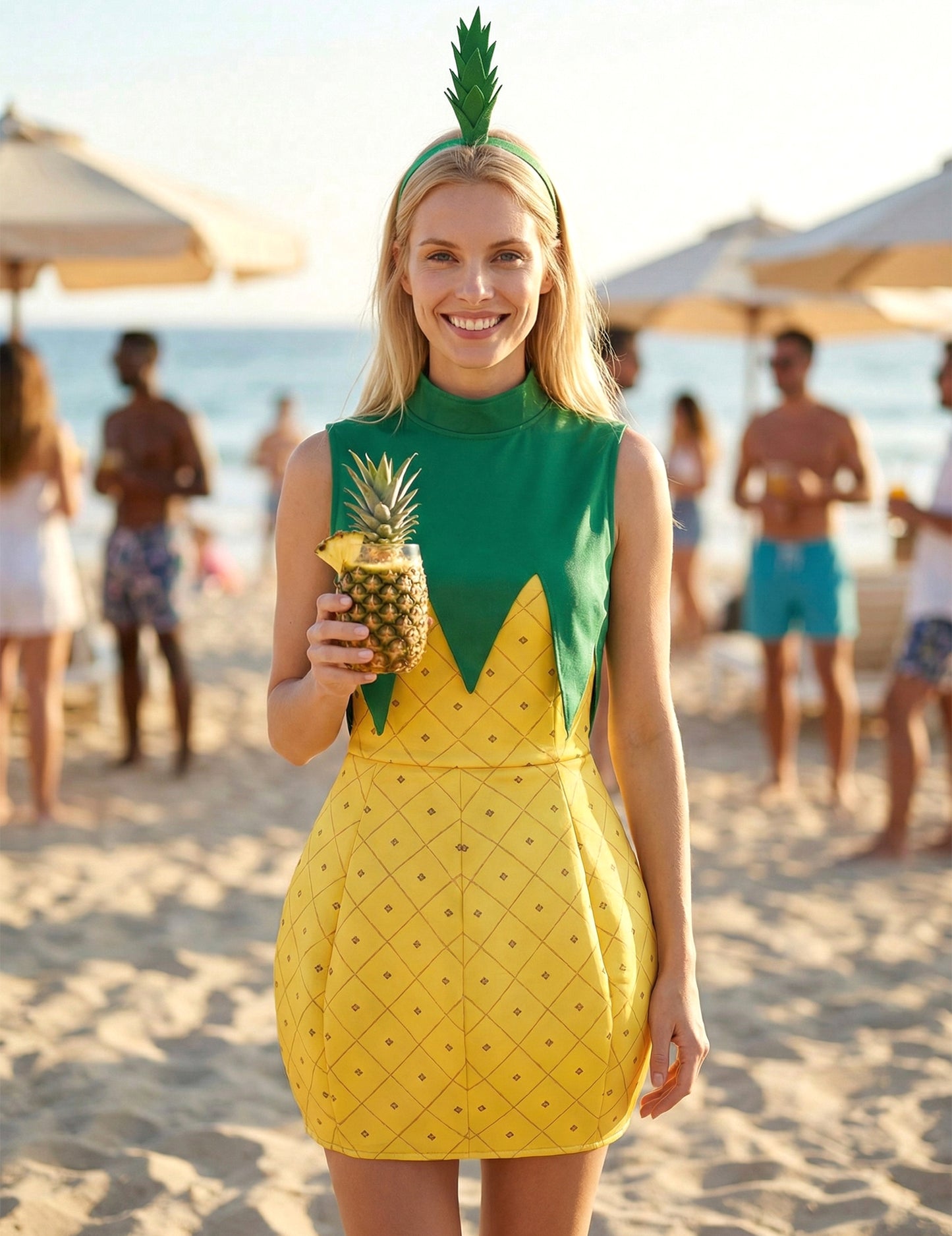 Mise en situation du déguisement d'ananas pour femme