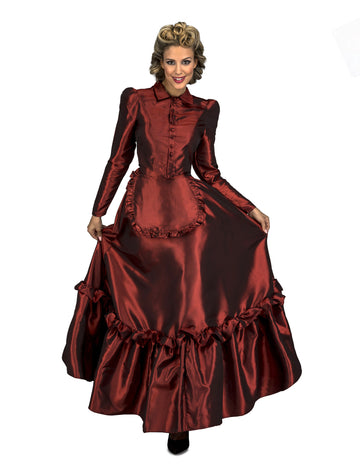 Kostým dámy ze Západu v šarlatové barvě pro ženy 