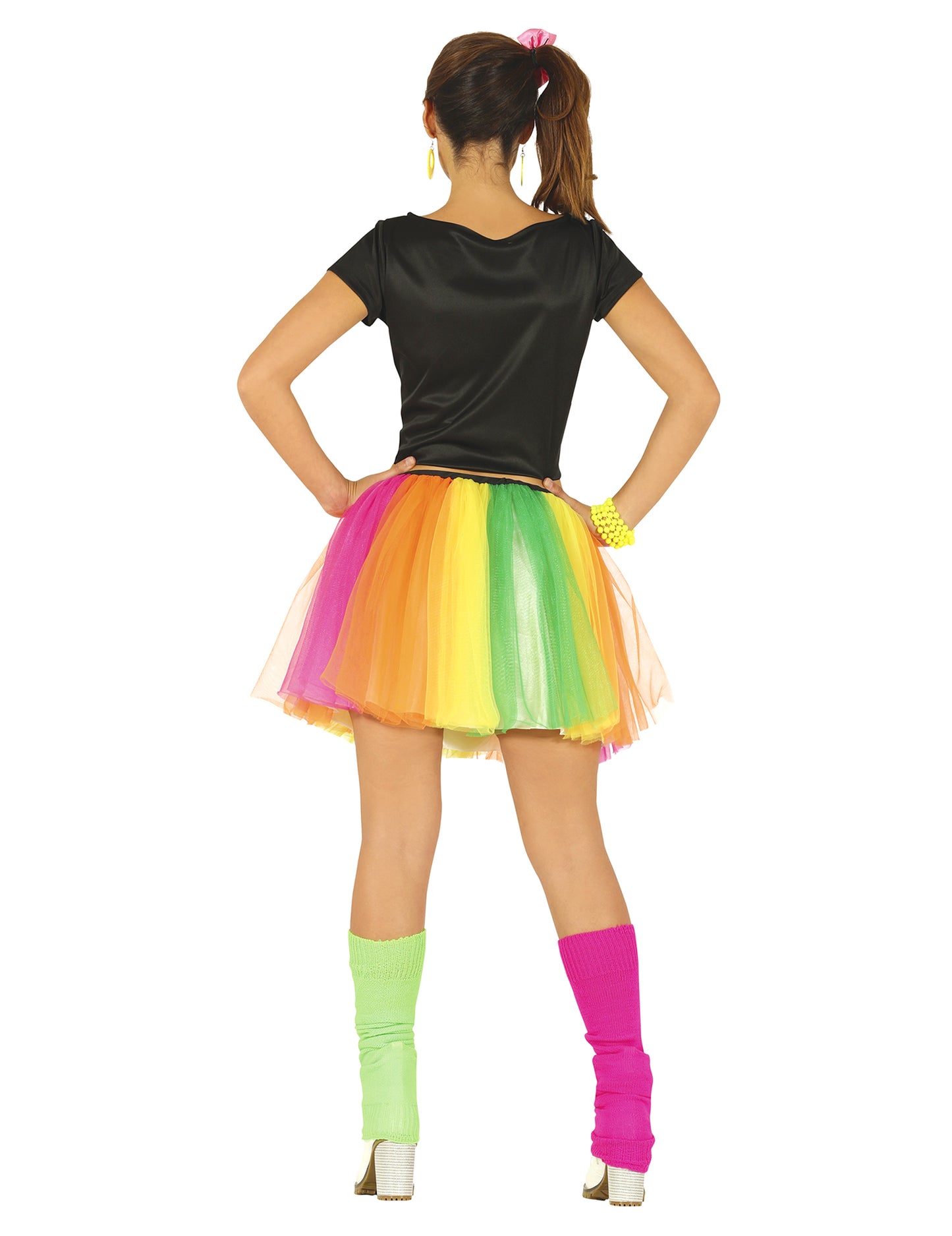 80er-Jahre Party-Kostüm für Damen Karnevals-Verkleidung bunt