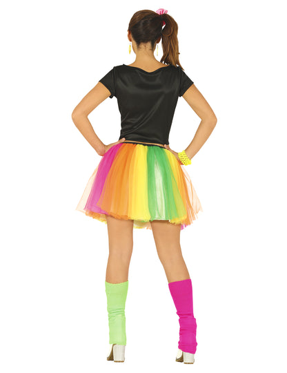 80er-Jahre Party-Kostüm für Damen Karnevals-Verkleidung bunt