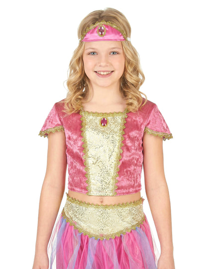 Orientalische-Tänzerin-Kinderkostüm pink-goldfarben