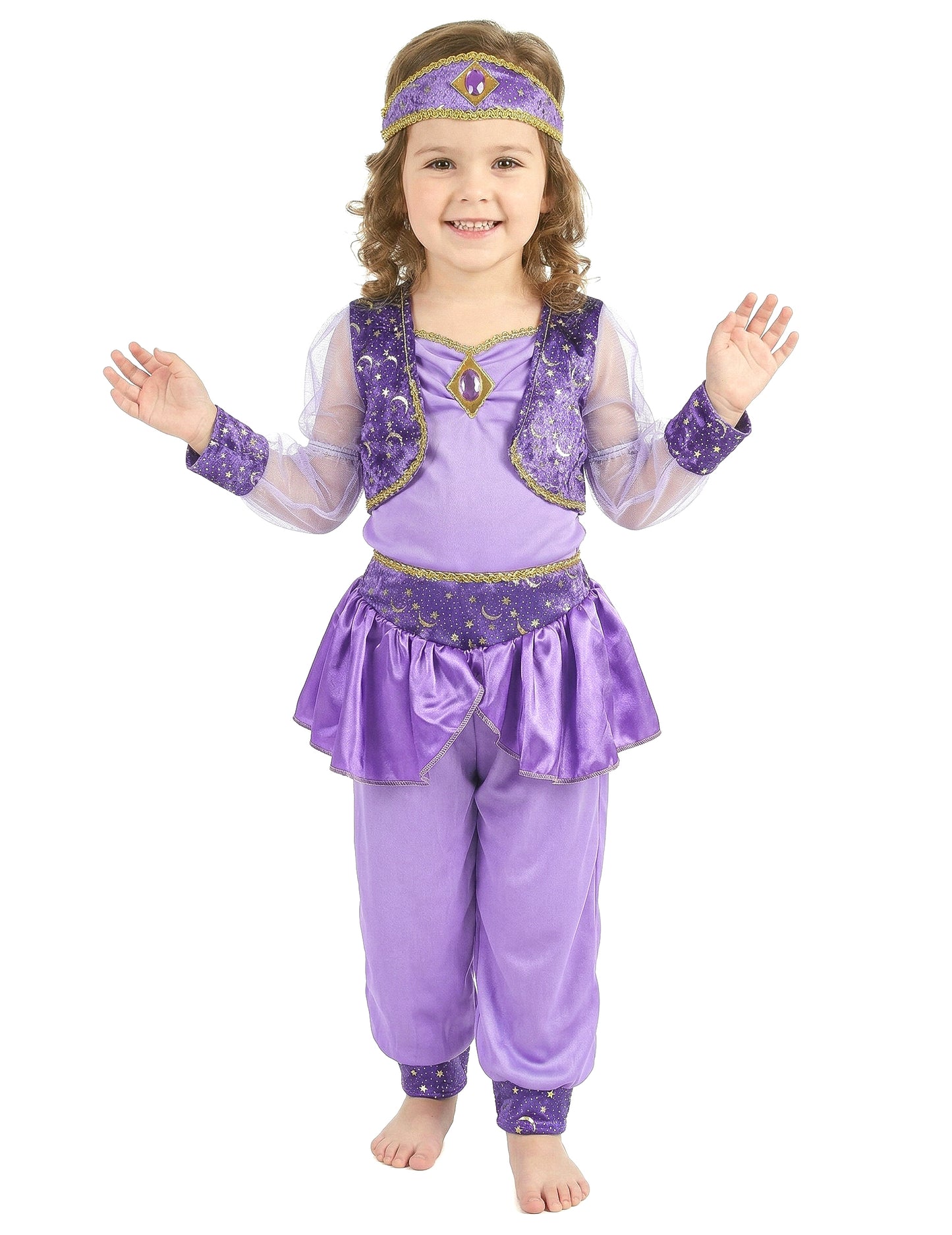 Orientalisches Tänzerinnen-Mädchenkostüm violett-goldfarben