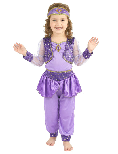 Orientalisches Tänzerinnen-Mädchenkostüm violett-goldfarben