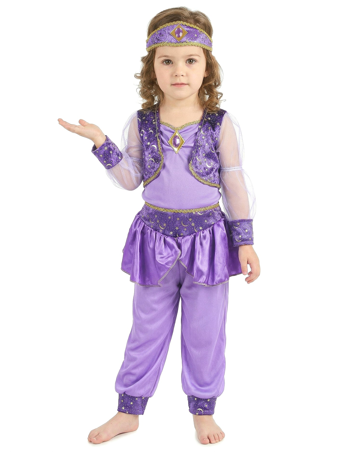 Orientalisches Tänzerinnen-Mädchenkostüm violett-goldfarben