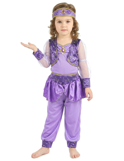 Orientalisches Tänzerinnen-Mädchenkostüm violett-goldfarben