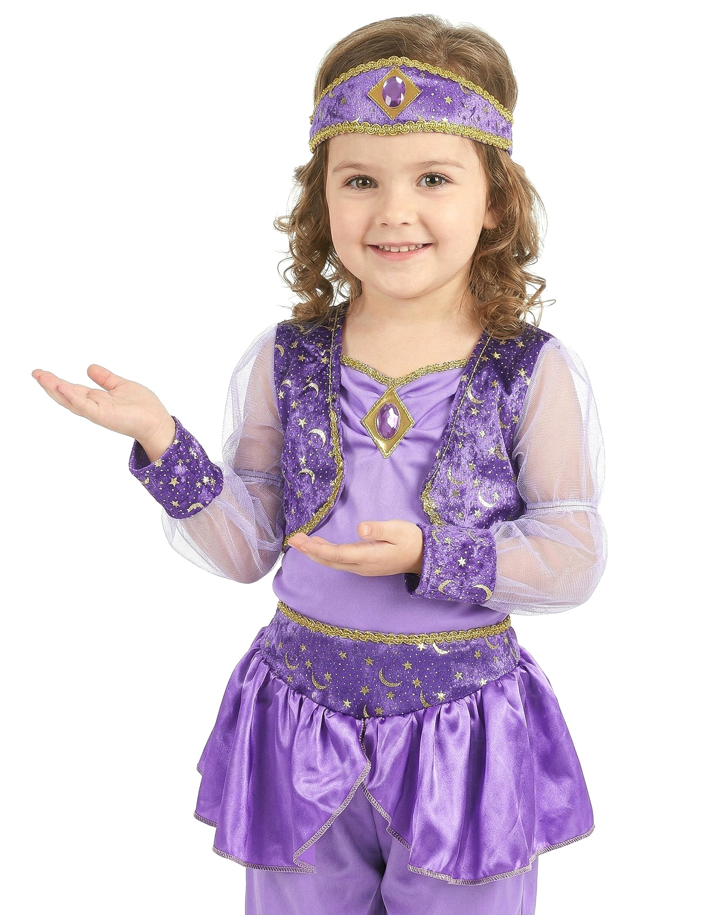 Orientalisches Tänzerinnen-Mädchenkostüm violett-goldfarben