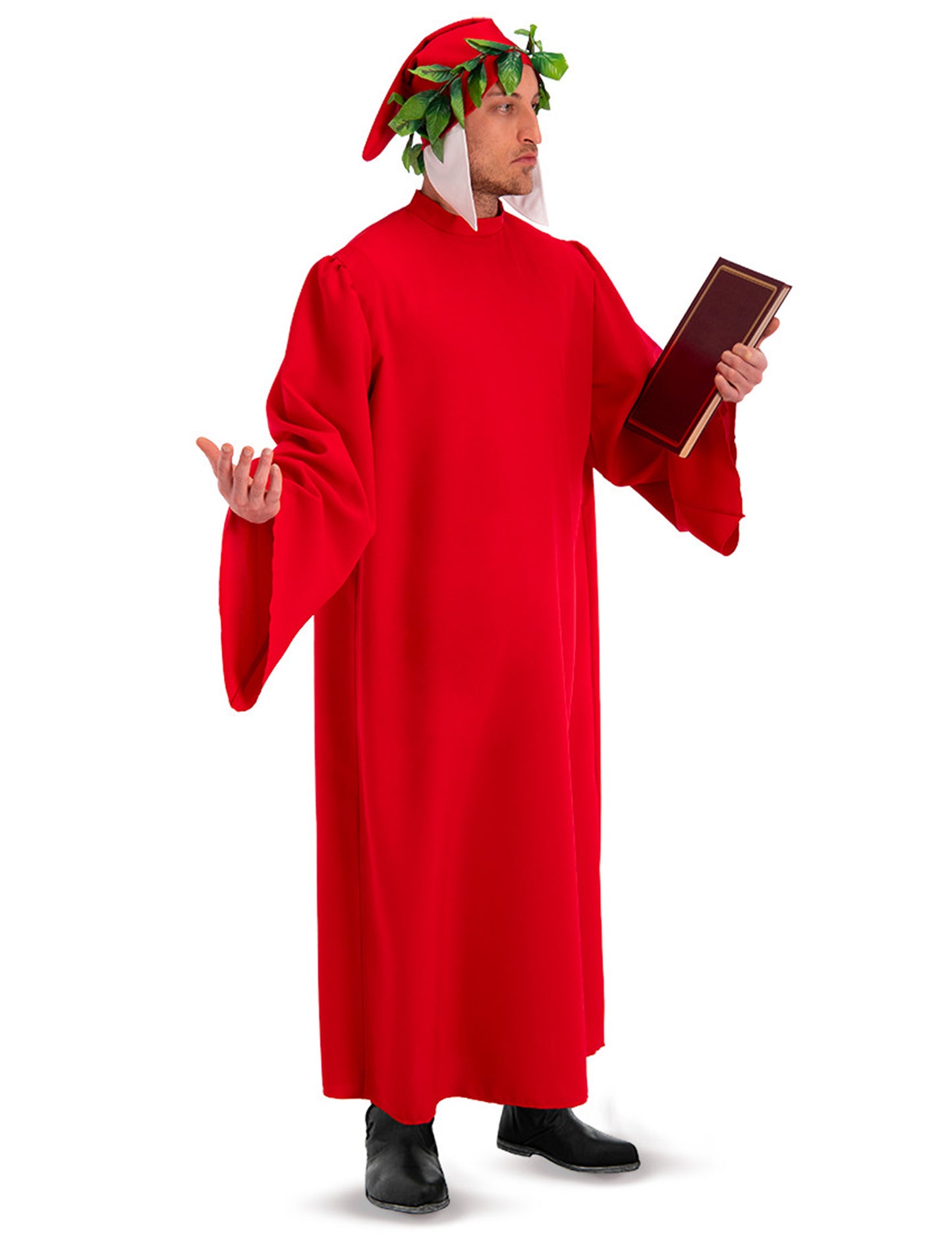 Mittelalterliches Dichter-Kostüm für Erwachsene rot-weiß-grün