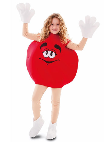 Lustiges Bonbon-Kostüm für Kinder Faschings-Verkleidung rot-weiss