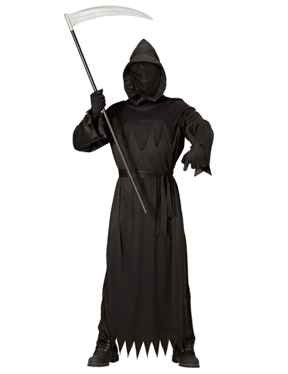 Vue de face du déguisement de la mort pour homme