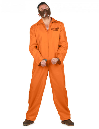 Vue de face du déguisement de prisonnier cannibale pour homme