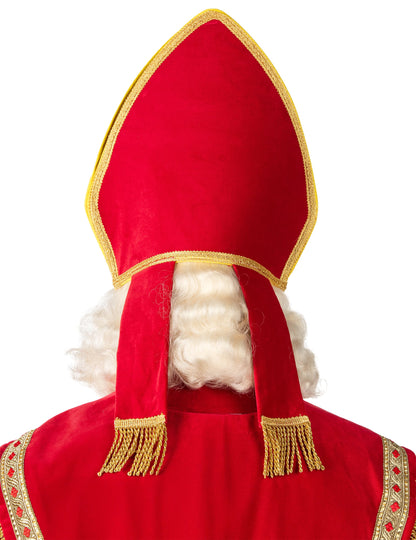 Vue de dos de la mitre du déguisement de Saint-Nicolas Haut de Gamme