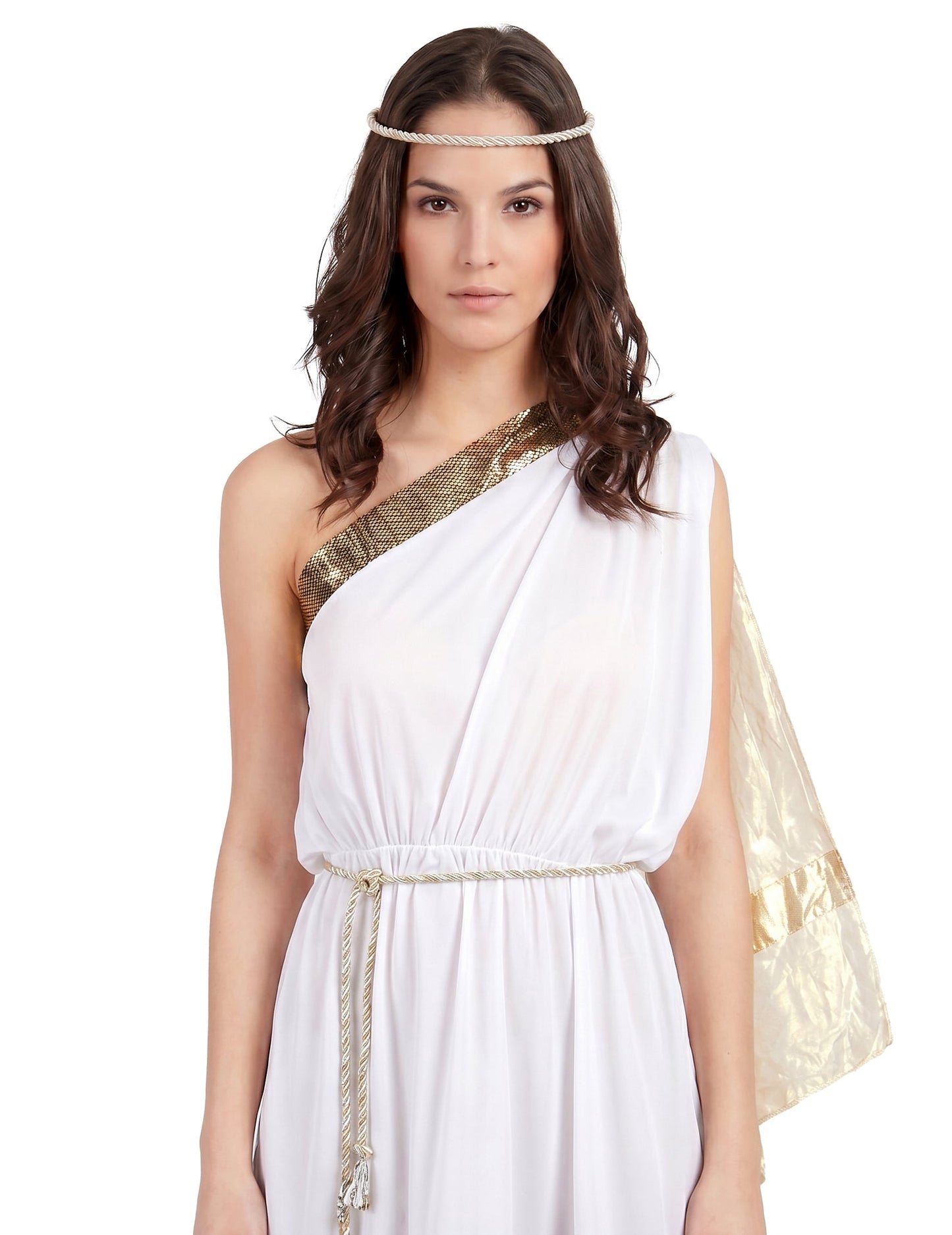 Elegantes Römerinnen-Kostüm für Damen weiss-goldfarben