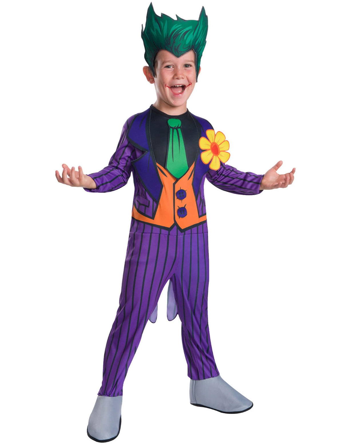 Luxusní kostým Joker™ pro chlapec fialová a zelená s pokrývkou hlavy