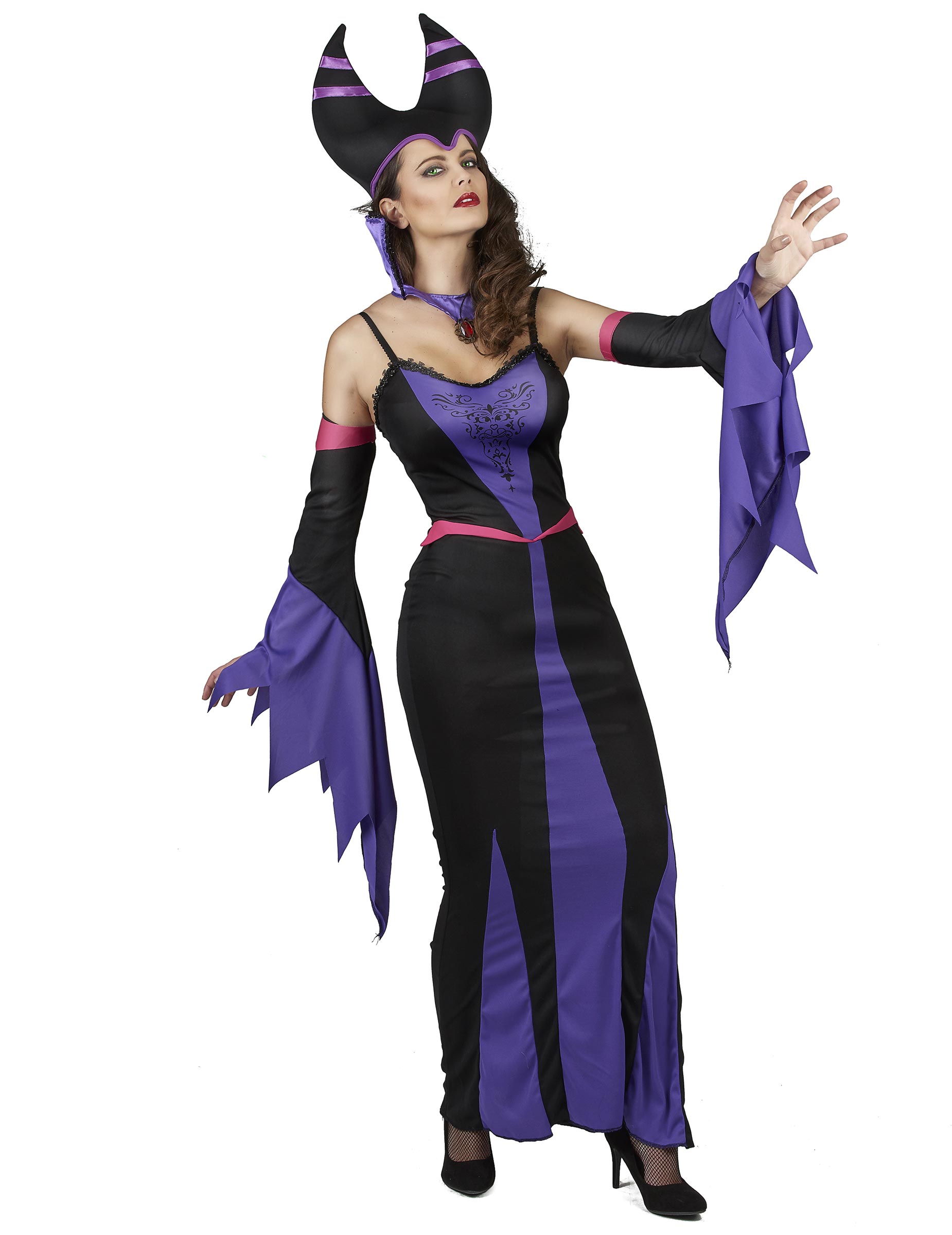 Vue de trois-quarts du déguisement démoniaque pour femme