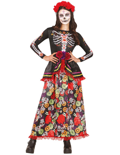 Dámský barevný kostým ke Dni mrtvých