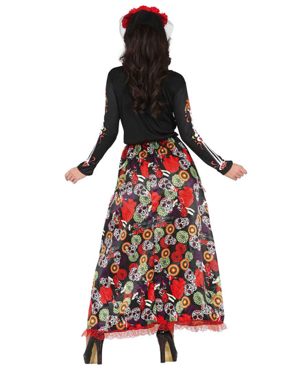 Dámský barevný kostým ke Dni mrtvých