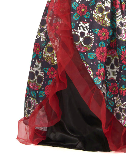 Dívčí květinový kostým ke Dni mrtvých