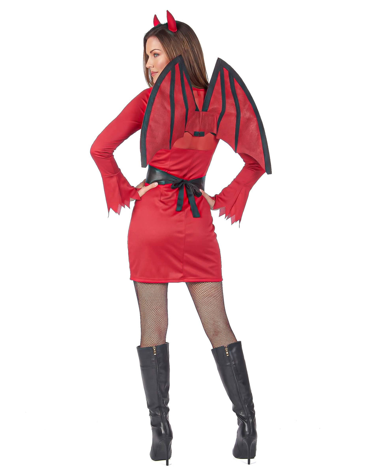 Dámský červenočerný ďábelský kostým pro Halloween