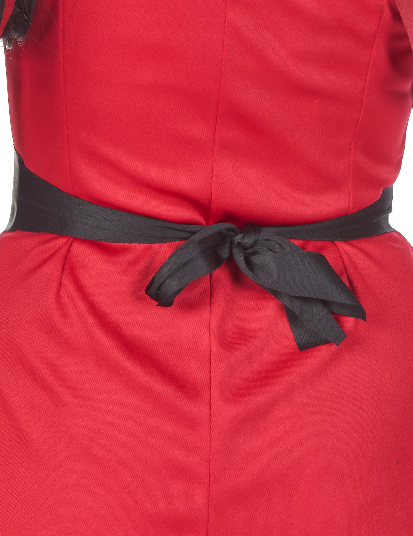 Détail du nœud de la ceinture dans le dos du déguisement de diablesse