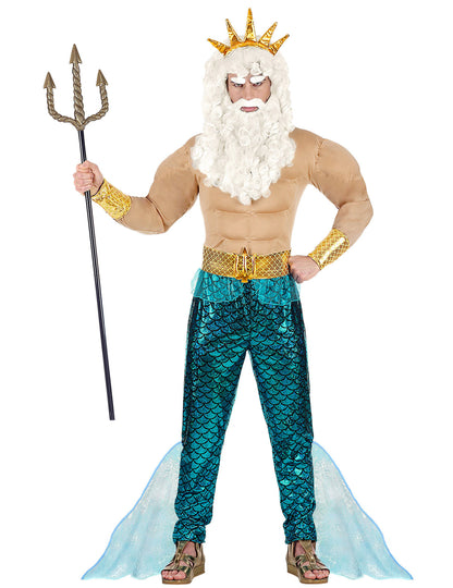 Vue d'ensemble du déguisement dieu des mers pour adulte