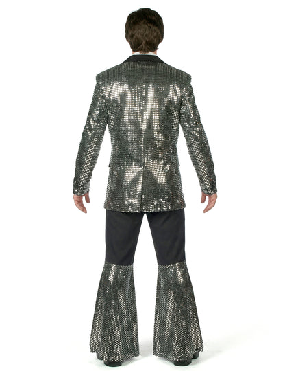 Špičkový pánský stříbrný disco kostým