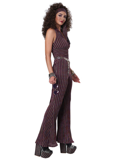 Disco-Queen Damenkostüm 70er-Jahre Faschings-Verkleidung rot-silber