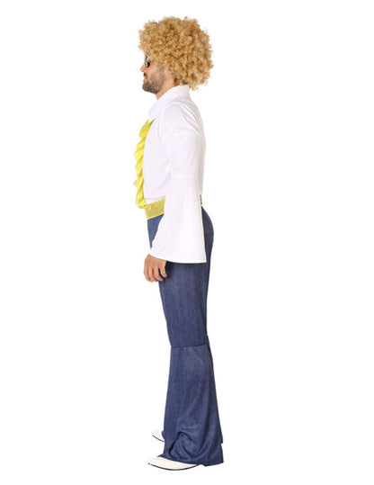 Kostým disco s efektem džínoviny a zlaté barvy pro muže 