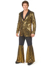 Déguisement disco pour homme or haut de gamme à paillettes