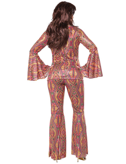 Vue de dos du déguisement Disco Paillette pour femme