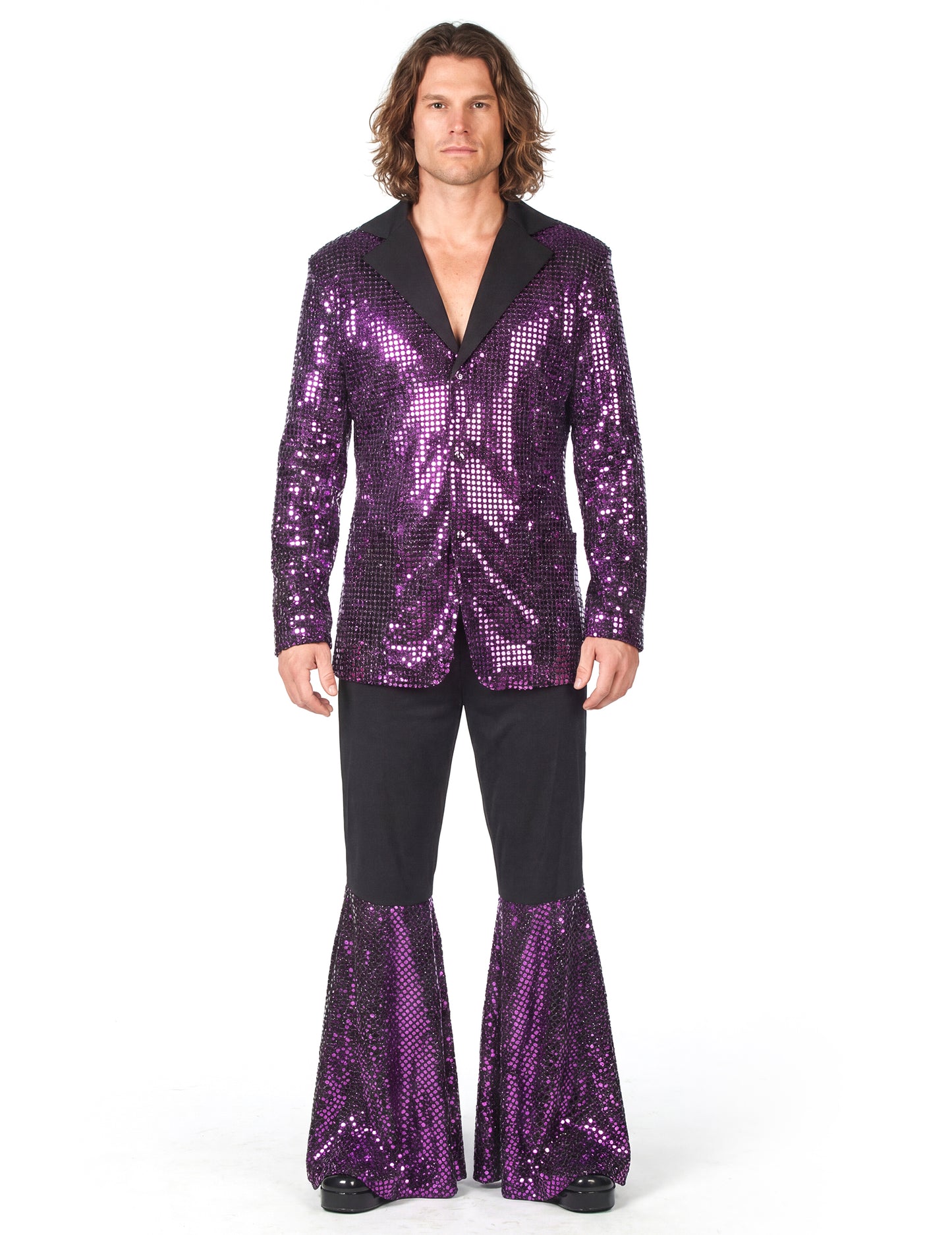Špičkový pánský fialový disco kostým