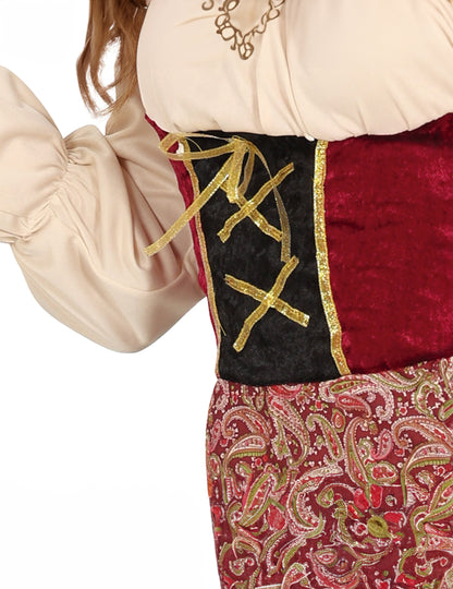 Wahrsagerin Kostüm für Teenager grün-rot