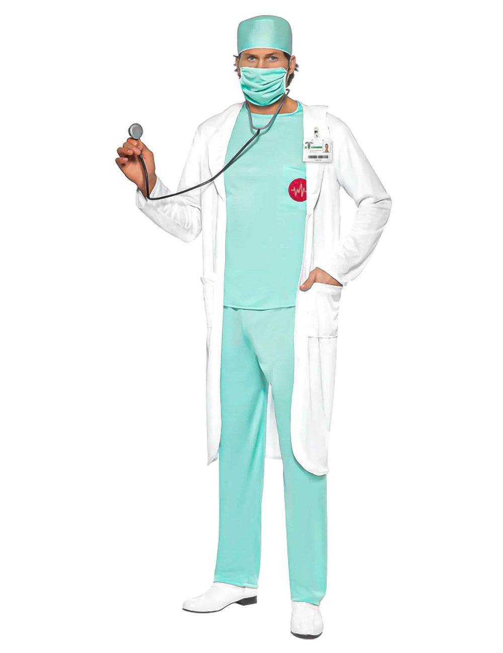 Pohled zepředu na kostým doktora pro mužů