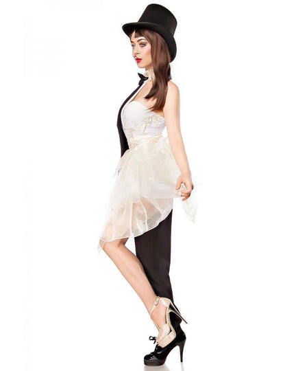 Luxusní černobílý kostým pro dvojitou hru pro dospělé