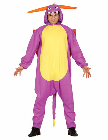 Kostým fialového ohnivého draka pro dospělé 