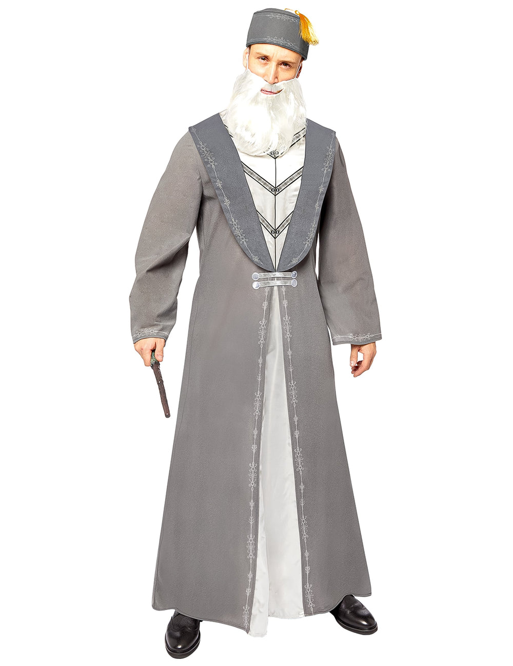 Déguisement Dumbledore - Harry Potter™ pour adulte gris et blanc avec chapeau et barbe