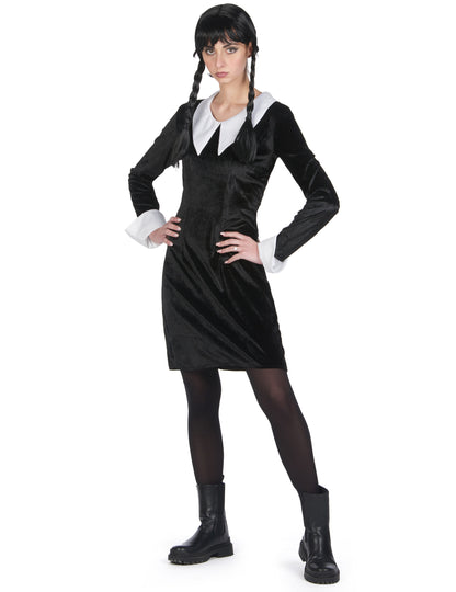 Dámský kostým gotické školačky z černého sametu