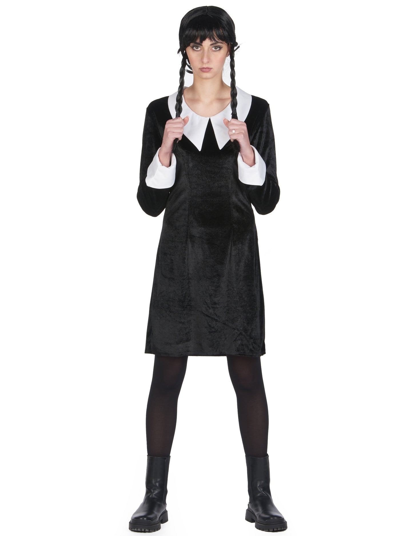 Dámský kostým gotické školačky z černého sametu